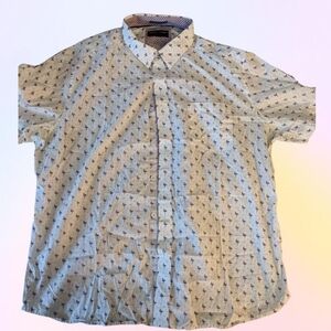 Johnston & Murphy Men's white flamingo button-up shirt, Size XL